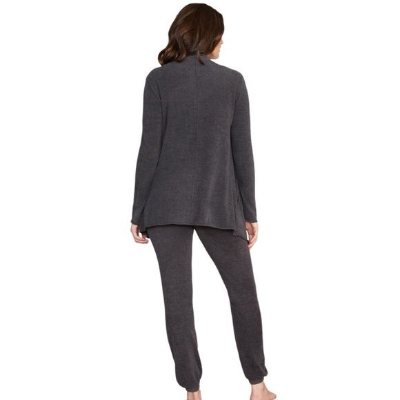 Barefoot Dreams Cozy Chic Lightweight Draped open Front Cardigan S/M Gray - Picture 4 of 13